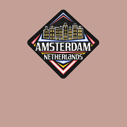 Свитшот хлопковый мужской Амстердам - Нидерланды, цвет: пыльно-розовый — фото 2