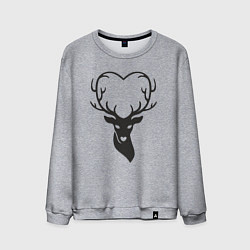 Свитшот хлопковый мужской Love deer, цвет: меланж
