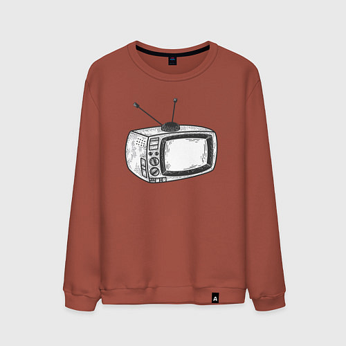 Мужской свитшот Retro TV / Кирпичный – фото 1