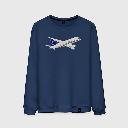 Мужской свитшот Опытный самолет SJ-100 ВС 95157 / Тёмно-синий – фото 1