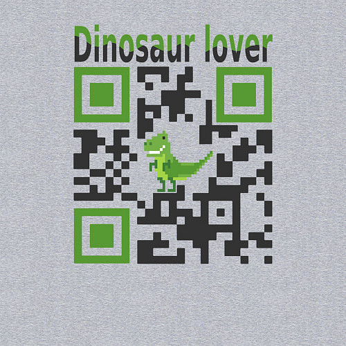 Мужской свитшот Кьюар-код динозавр / Меланж – фото 3