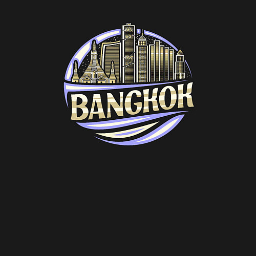 Мужской свитшот Бангкок - Таиланд / Черный – фото 3