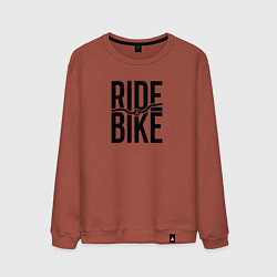 Свитшот хлопковый мужской Black ride bike, цвет: кирпичный