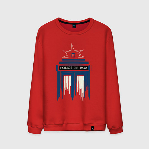 Мужской свитшот Light tardis / Красный – фото 1
