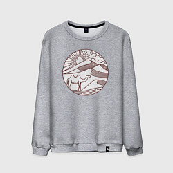 Свитшот хлопковый мужской Верблюд в пустыне, цвет: меланж