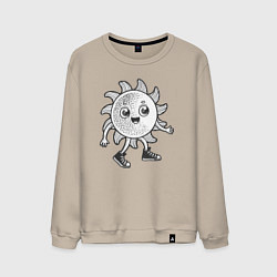 Свитшот хлопковый мужской Солнечный человечек, цвет: миндальный