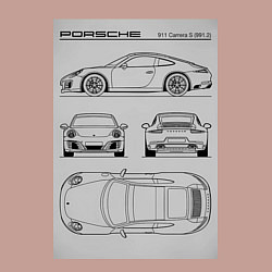 Свитшот хлопковый мужской Porsche 911 гоночный автомобиль, цвет: пыльно-розовый — фото 2