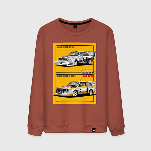 Мужской свитшот Audi гоночные / Кирпичный – фото 1