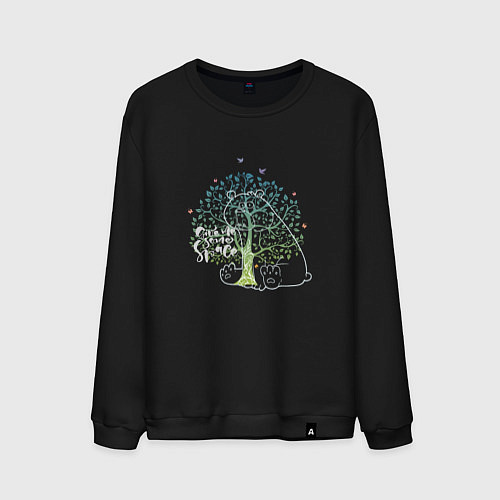Мужской свитшот Медведь-интроверт / Черный – фото 1