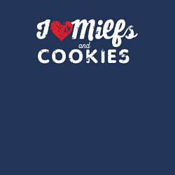 Свитшот хлопковый мужской Milf and cookies милфа, цвет: тёмно-синий — фото 2