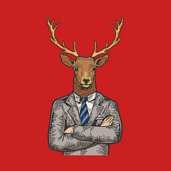 Свитшот хлопковый мужской Олень босс, цвет: красный — фото 2