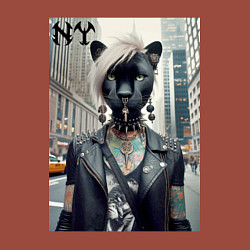 Свитшот хлопковый мужской Молодая пантера - модница из Нью-Йорка, цвет: кирпичный — фото 2