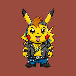 Свитшот хлопковый мужской Пикачу в рок стиле, цвет: кирпичный — фото 2