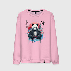 Свитшот хлопковый мужской Panda - bushido samurai code, цвет: светло-розовый
