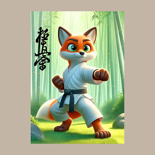 Мужской свитшот Kyokushin karate - fox / Миндальный – фото 3