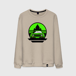 Свитшот хлопковый мужской Nissan skyline retro style, цвет: миндальный