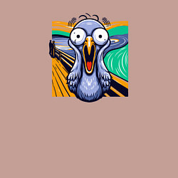 Свитшот хлопковый мужской Вопящий голубь пародия Крик Мунка, цвет: пыльно-розовый — фото 2