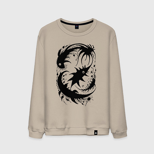 Мужской свитшот Абстрактные твари - нейросеть / Миндальный – фото 1