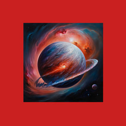 Свитшот хлопковый мужской Огненная планета, цвет: красный — фото 2