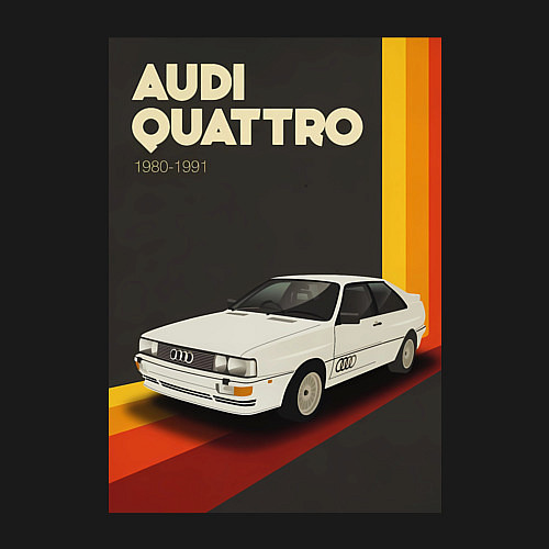 Мужской свитшот Audi Quattro автомобиль / Черный – фото 3