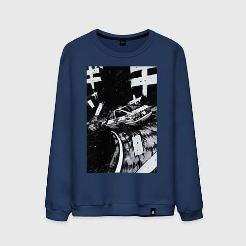 Мужской свитшот Гонки манга / Тёмно-синий – фото 1