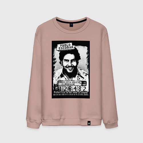 Мужской свитшот Escobar in the jail / Пыльно-розовый – фото 1