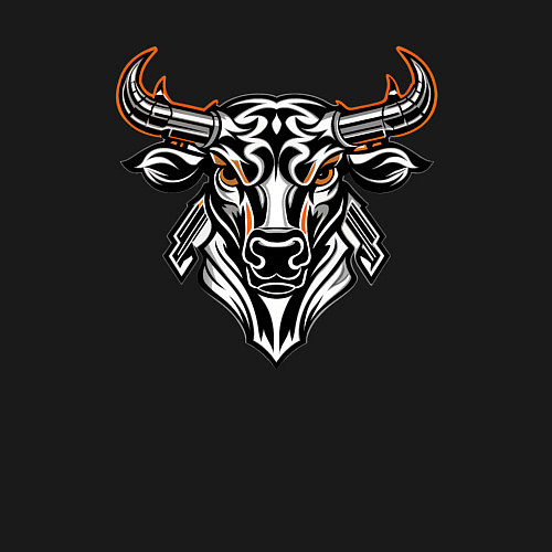 Мужской свитшот Мифологический символ голова быка / Черный – фото 3