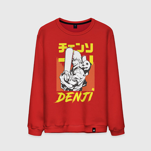 Мужской свитшот Человек-бензопила Денджи Почита демон собака / Красный – фото 1