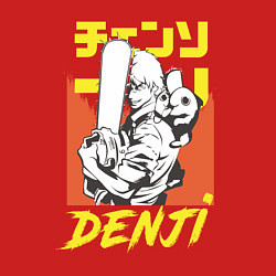 Свитшот хлопковый мужской Человек-бензопила Денджи Почита демон собака, цвет: красный — фото 2