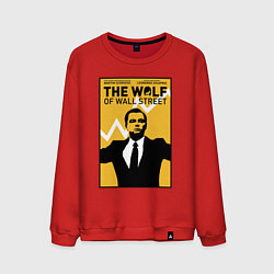 Свитшот хлопковый мужской Волк с волстрит - Ди Каприо, цвет: красный