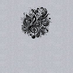 Свитшот хлопковый мужской Орнамент со скрипичным ключом тату стиль, цвет: меланж — фото 2