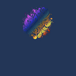 Свитшот хлопковый мужской Орнамент со скрипичным ключом, цвет: тёмно-синий — фото 2