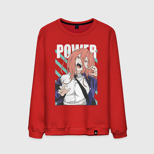 Мужской свитшот Человек-бензопила Пауэр Power / Красный – фото 1