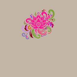 Свитшот хлопковый мужской Орнамент из разноцветных цветов, цвет: миндальный — фото 2