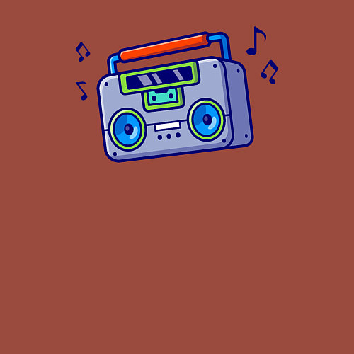 Мужской свитшот Музыкальный бумбокс / Кирпичный – фото 3