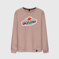 Свитшот хлопковый мужской Boxing team, цвет: пыльно-розовый