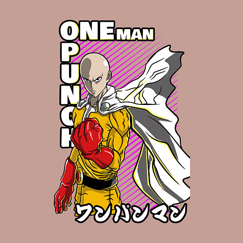 Мужской свитшот One-Punch Man Ванпанч / Пыльно-розовый – фото 3