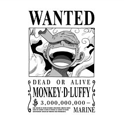 Свитшот хлопковый мужской Монки Д Луффи - листовка разыскивается, цвет: белый — фото 2