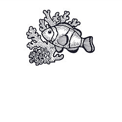 Свитшот хлопковый мужской Рыбка и кораллы, цвет: белый — фото 2