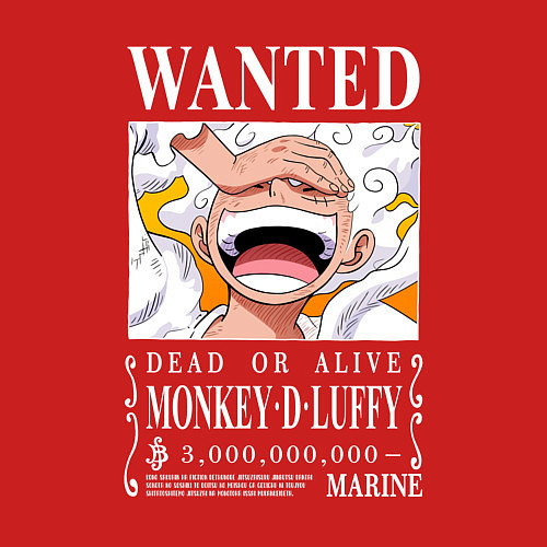 Мужской свитшот Monkey D Luffy - wanted / Красный – фото 3