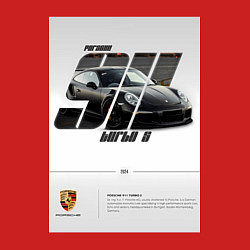 Свитшот хлопковый мужской Porsche 911 стильный автомобиль, цвет: красный — фото 2