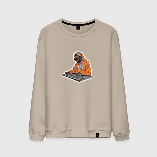 Мужской свитшот Диджей спейс / Миндальный – фото 1