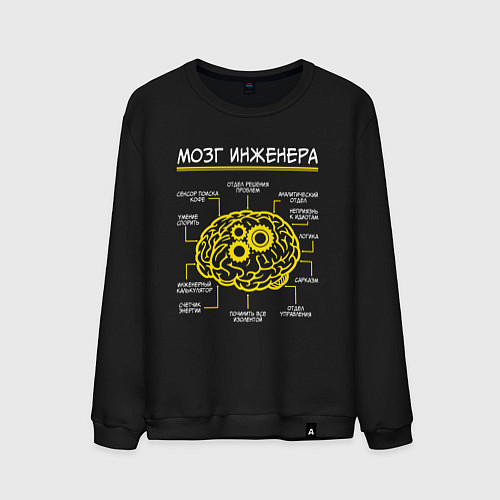 Мужской свитшот Мозг инженера / Черный – фото 1