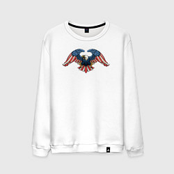 Свитшот хлопковый мужской Орёл - USA, цвет: белый