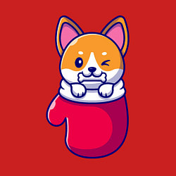 Свитшот хлопковый мужской Собачка в варежке, цвет: красный — фото 2