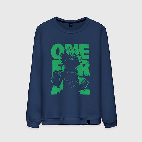 Мужской свитшот Моя геройская академия один за всех Деку / Тёмно-синий – фото 1