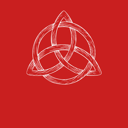 Мужской свитшот Символ оберег трикветр - трилистник / Красный – фото 3