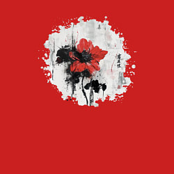 Свитшот хлопковый мужской Большой красный цветок в китайском стиле, цвет: красный — фото 2