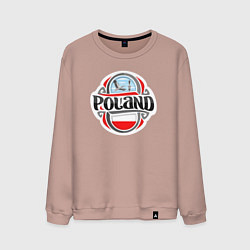 Свитшот хлопковый мужской Poland, цвет: пыльно-розовый