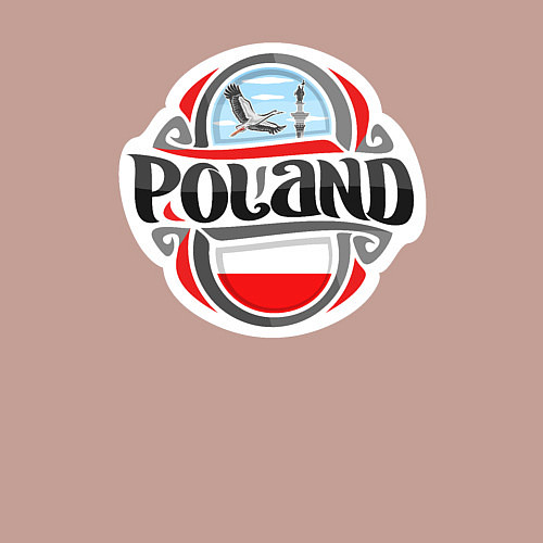 Мужской свитшот Poland / Пыльно-розовый – фото 3